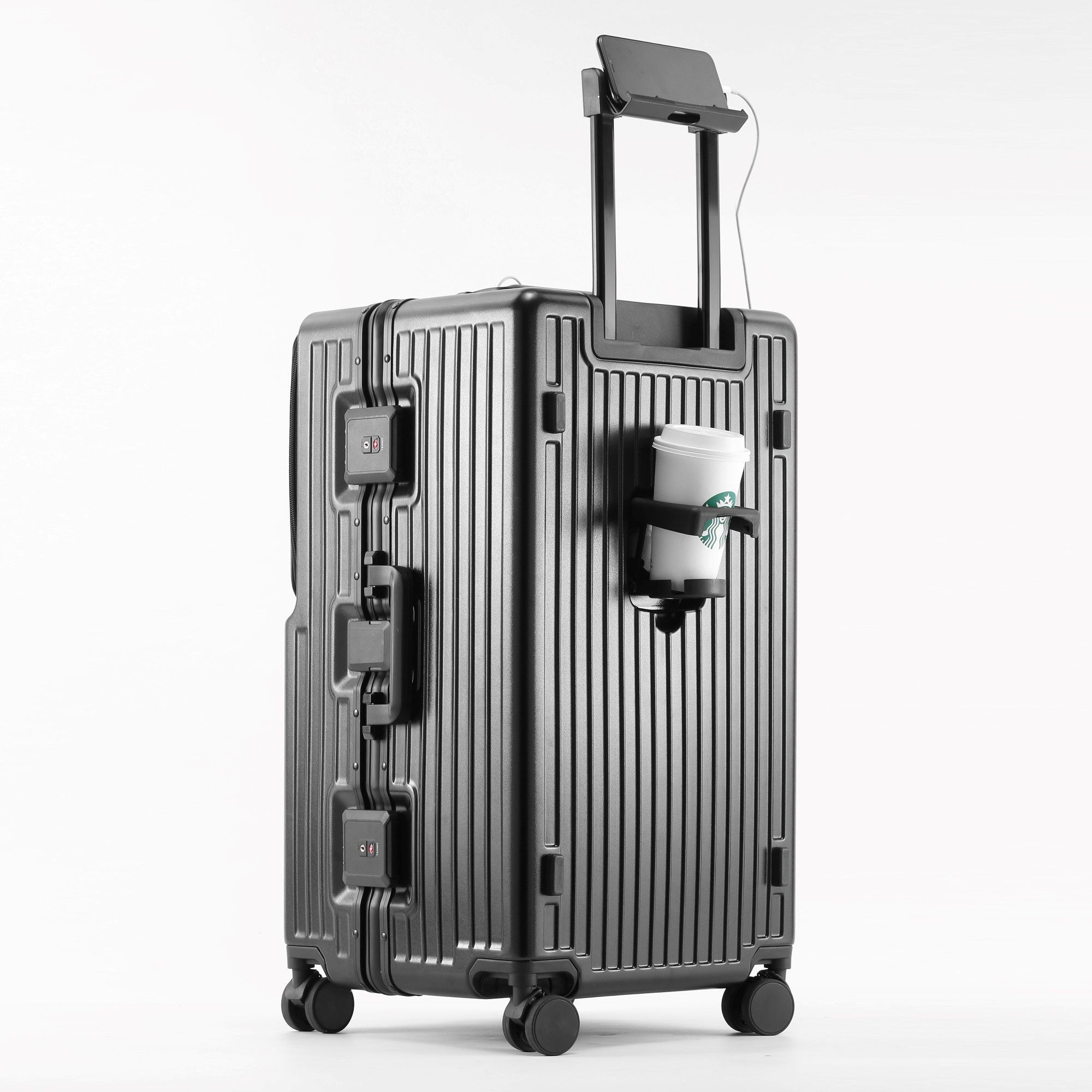 Four wheel LX-018 black luggage bag